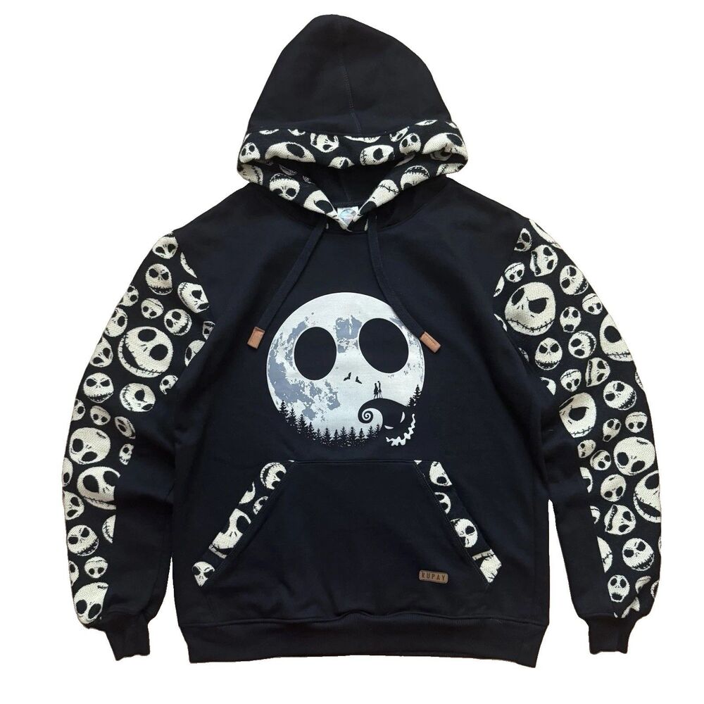 Rupay Nightmare Before Christmas Jack Skellington Graphic Tapestry Hoodie Size M